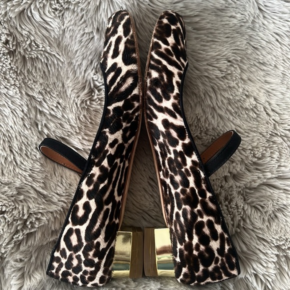 J.Crew Womens Janey calf hair flats leopard print shoes flats 7.5 Mary Jane - Picture 13 of 16
